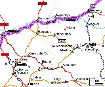 Mapa de Carreteras (extrado de http://www.guiacampsa.com)